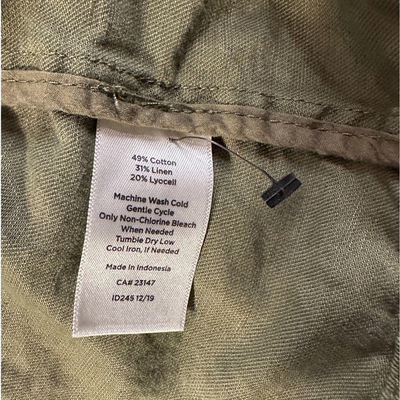 Talbots Military Field Jacket Olive Green Cargo Pockets Button Front Size Medium - Picture 9 of 9
